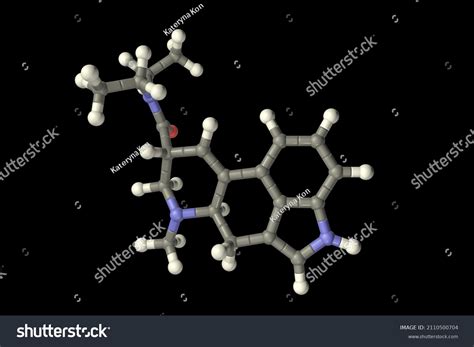 Lsd Lysergic Acid Diethylamide Molecule 3d Stock Illustration