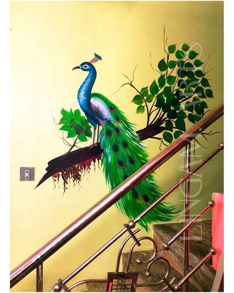 Peacock Wall Art Peacock Wall Art Wall Art Diy Paint Simple Wall