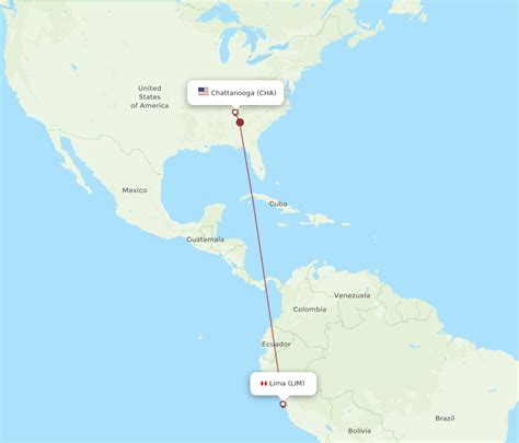 All Flight Routes From Lima To Chattanooga Lim To Cha Flight Routes