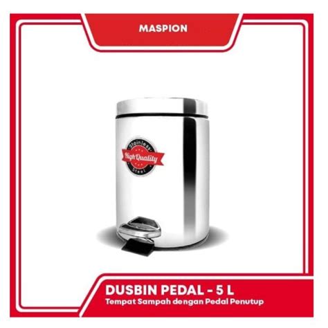 Jual MASPION TEMPAT SAMPAH INJAK DUSTBIN PEDAL STAINLESS STEEL 5 LTR