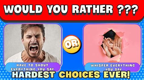 🤯🧠 Would You Rather Hardest Choices Ever Quiz Village 🧠🤯 Youtube