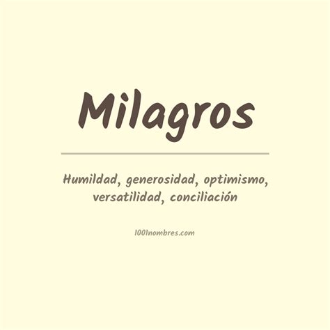 Significado Del Nombre Milagros