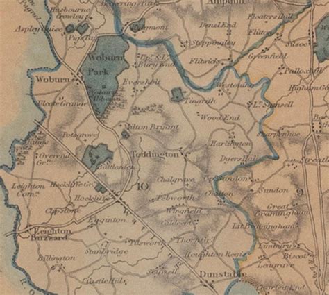 Map Bedfordshire Williamschmollinger Dunstable Priory Woburn Abbey