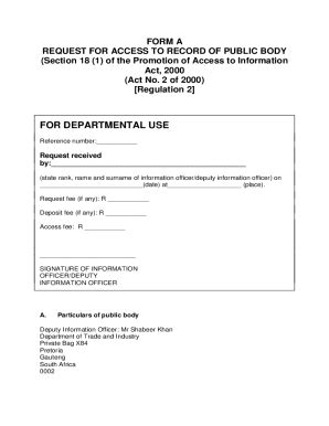 Fillable Online Cer Org Form A Request For Access To Record Of Public