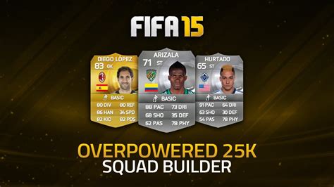 25K OVERPOWERED SQUAD BUILDER W OP SILVERS MORE FIFA 15 ULTIMATE