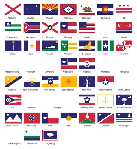 My first attempt at redesigning the state flags and stuck on a few ...