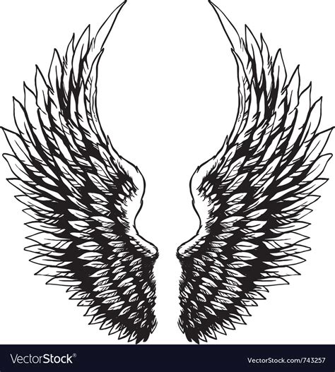 Hand drawn eagle wings Royalty Free Vector Image