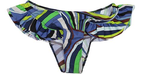 Emilio Pucci Bikini S Panties Lycra In Blue Lyst