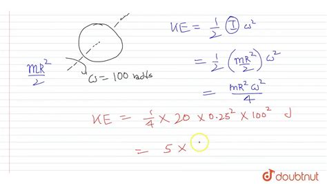 A Solid Cylinder Of Mass Kg Rotates About Its Axis With Angular