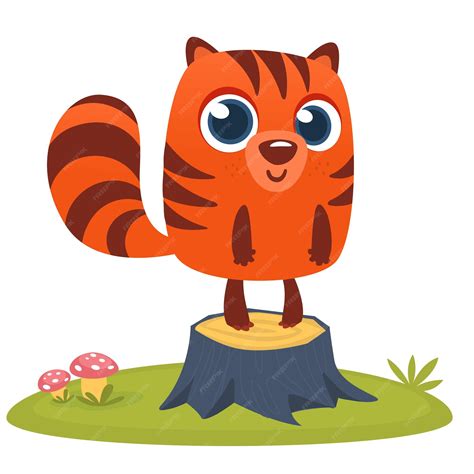 Premium Vector | Orange squirrel chipmunk cartoon forest animal vector ...