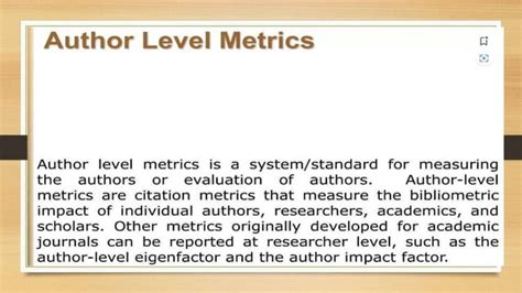 Citation Databases And Research Metrics U 4 Pptx