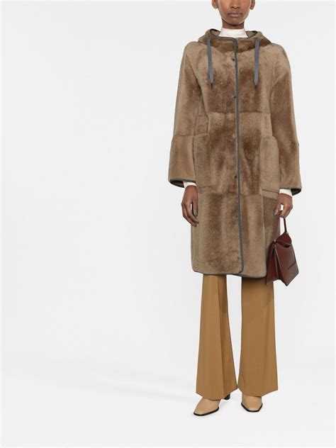 Brunello Cucinelli Reversible Hooded Shearling Coat Farfetch