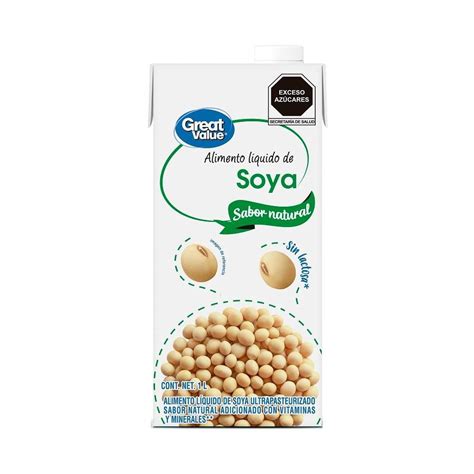 Alimento líquido de soya Great Value sabor natural 1 l Walmart