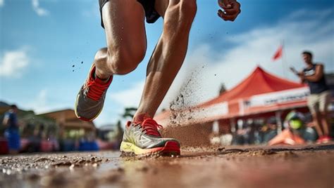 premium ai image runner athlete running  race track healthy