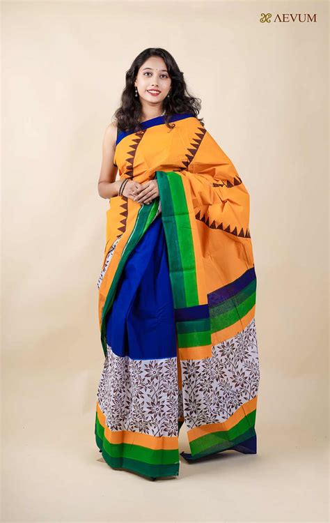 Mulmul Cotton Hand Block Printed Saree 11412 Aevum