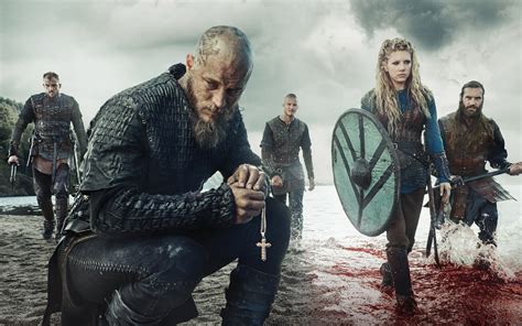 Warriors Men Vikings Tv Series Shield Spear Hd Wallpaper Rare