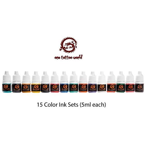 One Tattoo World Premium Tattoo Ink Set 5ml Series 15 Color Otw