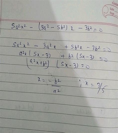 Solve The Following Quadratic Equation By Splitting The Middle Term N