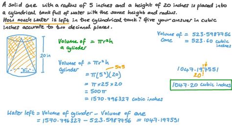 Lesson Volumes Of Composite Solids Nagwa