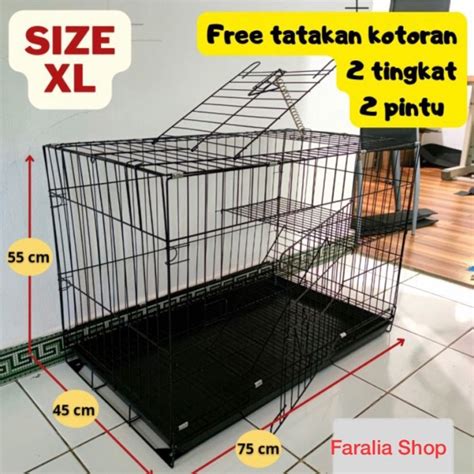 Jual Kandang Lipat Besi Kucing Anjing Tingkat Ukuran M L Xl Xxl