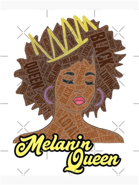 Melanin Queen Words In Afro Art Poster For Sale By Blackartmatters