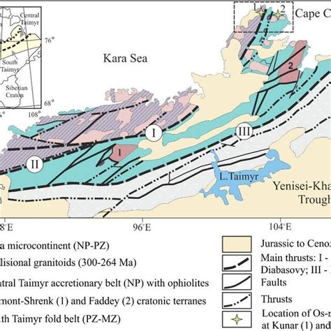 Sketch Geological Map Of The Taimyr Peninsula Modified After