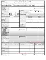 PDS 2017 CS Form No 212 Revised Personal Data Sheet 2 Xlsx CS Form