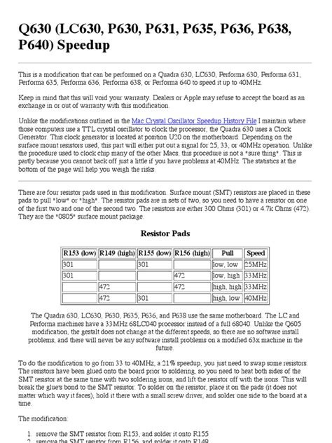 Q630 (LC630, P630, P631, P635, P636, P638, P640) Speedup | PDF ...