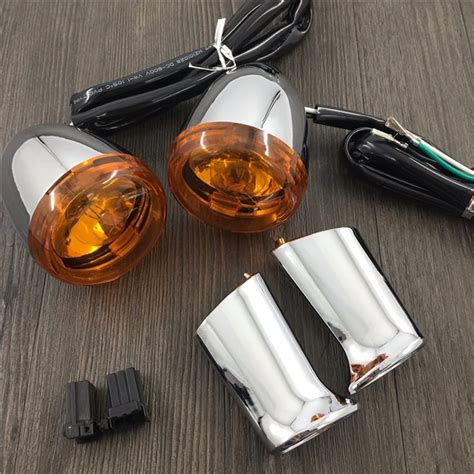 Motorcycle Rear Turn Signals Lights With Mount Brackets For Harley