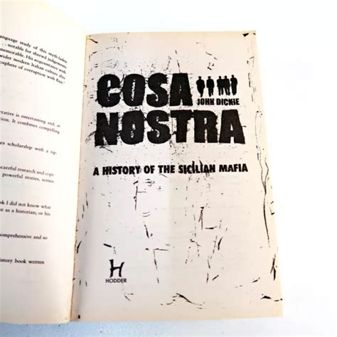 COSA NOSTRA UNA Historia De La Mafia Siciliana Por John Dickie Libro