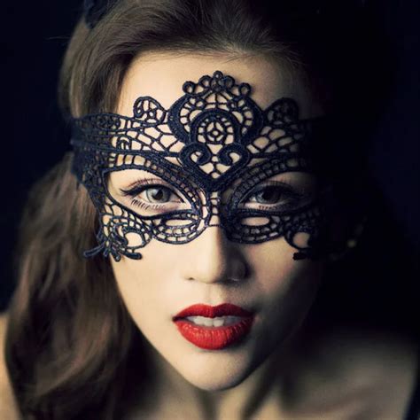 Sex Eye Masks Black White Lace Hollow Mask Queen Female Sex Erotic