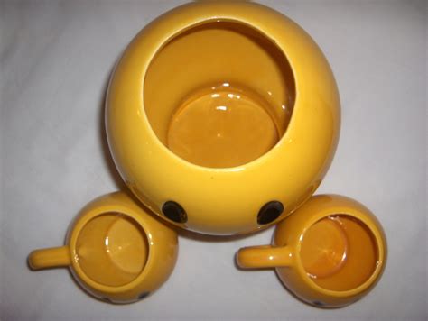 70s Mccoy Smiley Face Cookie Jar With Two Matching Mugs For Etsy