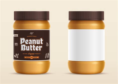 Peanut Butter Jar Mockup With A Label Stock Illustration - Download ...