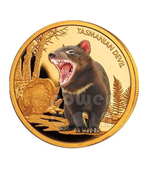 DIAVOLO DELLA TASMANIA Tasmanian Devil Moneta 1oz Oro 100 Niue 2013