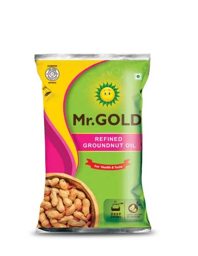 Mr Gold 1 Litre Refined Groundnut Oil Packaging Type Pouched