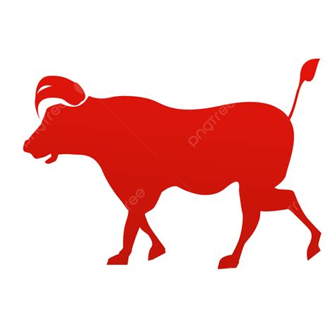 Red Bull Silhouette Vector PNG, Cartoon Red Bull Decorative Elements ...