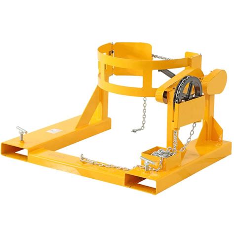 Chain And Gear Operated Forklift Compatible Drum Rotator Turn Your