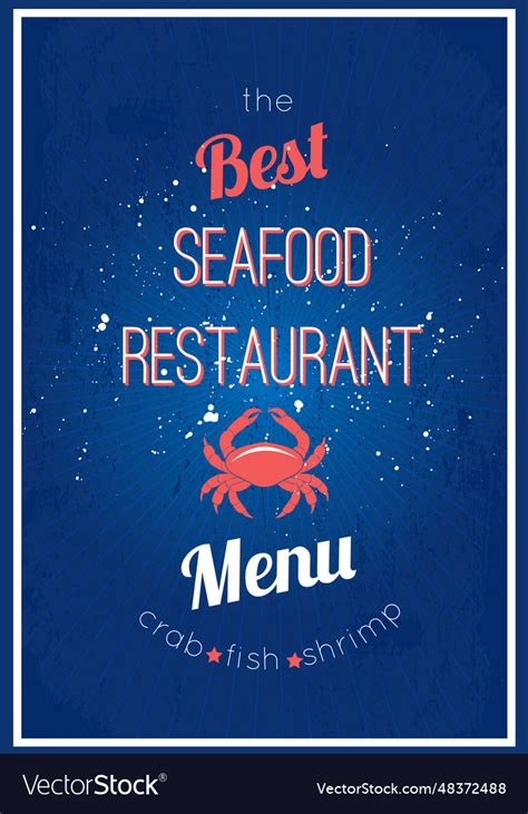 Seafood Restaurant Menu Royalty Free Vector Image