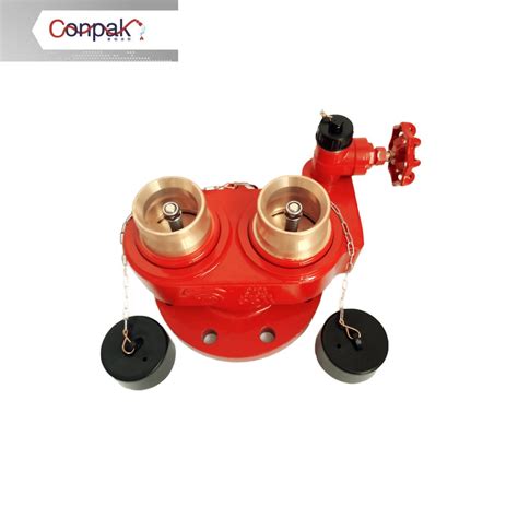 2 Way Breeching Inlet With Flange Red Color Fire Hydrant Valve China Valve And Water Knockout Drum