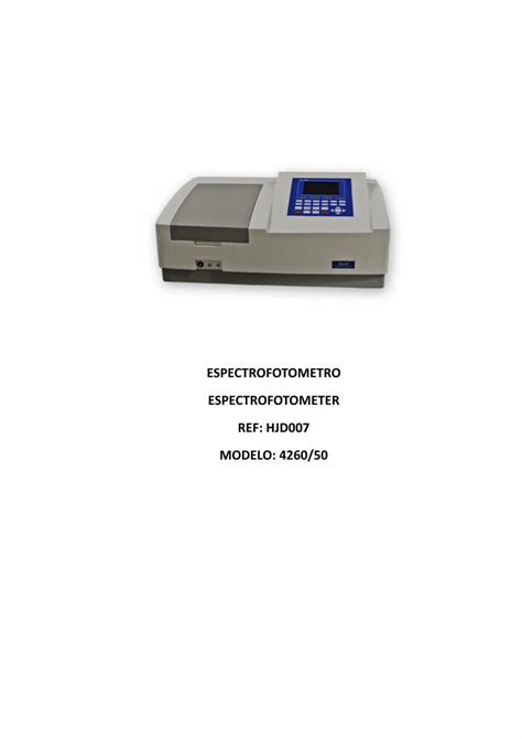 PDF ESPECTROFOTOMETRO ESPECTROFOTOMETER REF HJD007 DOKUMEN TIPS