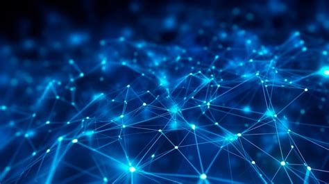 Premium Ai Image Blue Abstract Background With A Network Grid And