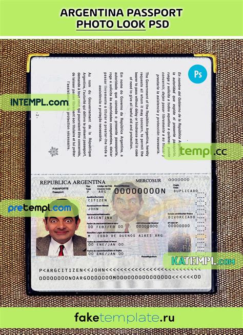 Argentina Passport Psd Download Scan And Photo Look Templates 2 In 1 By Intempl Medium