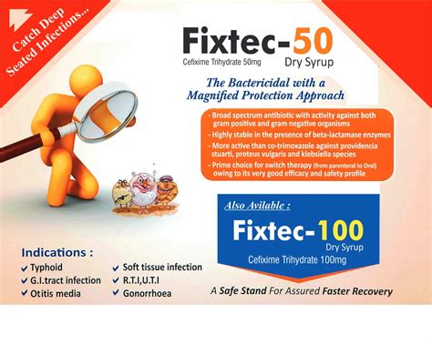 Cefixime Trihydrate Mg Dry Syrup Packaging Size Ml At Rs