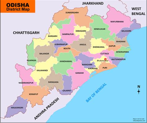 Physical Map Of Odisha