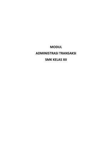 Modul Administrasi Transaksi Xii Dhanszt Pdf Online Fliphtml