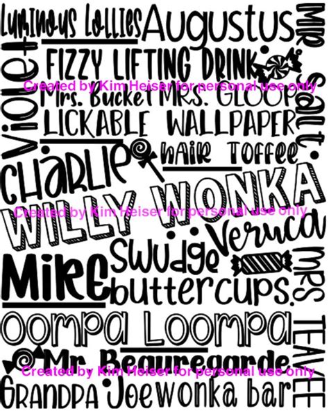 Willy Wonka Svg File Willy Wonka Svg Iron On Decoration Etsy