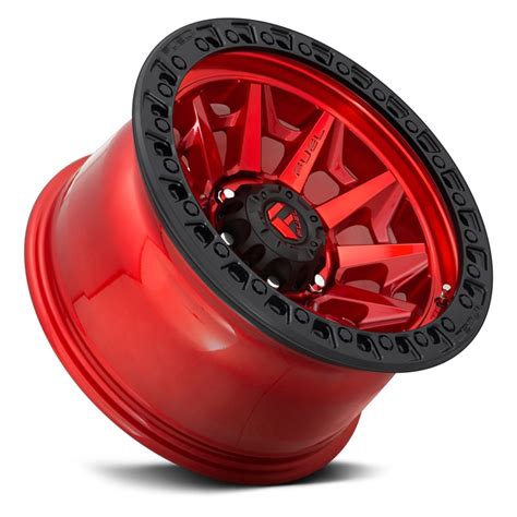 FUEL® D695 COVERT Wheels - Candy Red with Matte Black Ring Rims