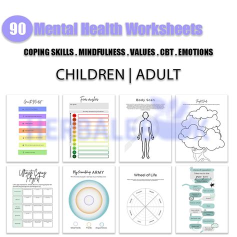 90 Mental Health Worksheets For Coping Skills Mindfulness