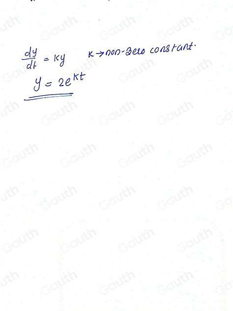 Solved Given Dy Dt Ky And K Is A Nonzero Constant Which Of The