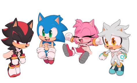 Sonic The Hedgehog Amy Rose Shadow The Hedgehog And Silver The